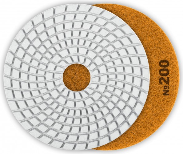 Алмазный гибкий шлифовальный круг ЗУБР Черепашка №200 125мм для мокрого шлифования 29867-200