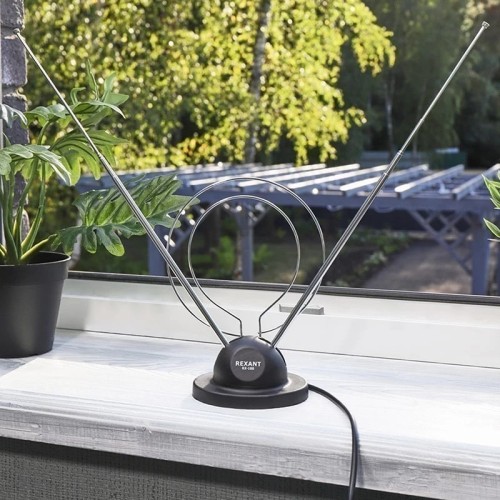 Антенна комнатная REXANT RX-100 телескопическая на подставке «Усы + кольцо» 34-0100 - изображение 2