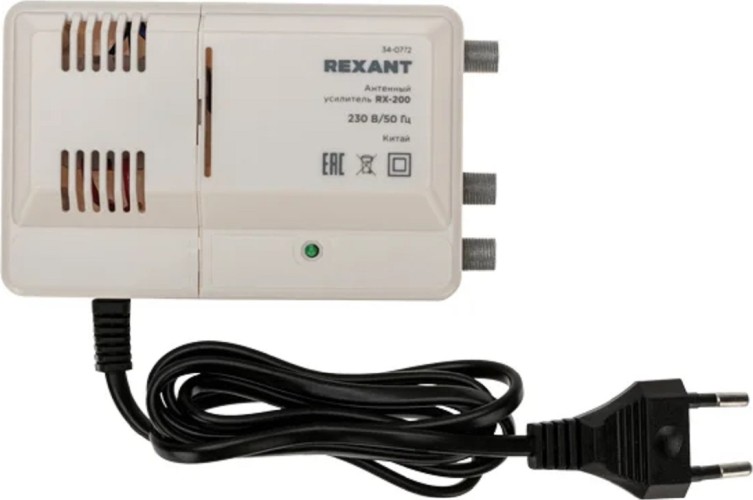 Антенный усилитель REXANT RX-200 ТВ сигнала на 2 выхода 34-0772 - изображение 2