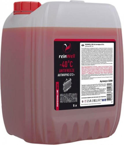 Антифриз REINWELL G12+  5 л красный 3208