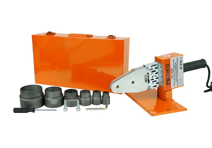 Аппарат для сварки полипропиленовых труб СОЮЗ СТС-7220 с насадками 6 шт., кейс