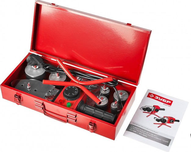 Аппарат для сварки полипропиленовых труб ЗУБР МАСТЕР (паяльник) для 800 вт, 50-300с, насадки 20, 25, 32 АСТ-800 - изображение 2