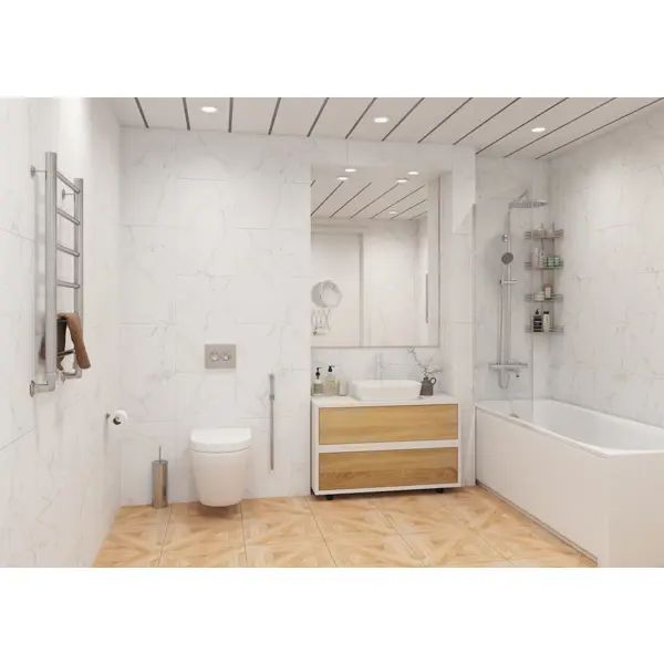 Комплект стеновых панелей ПВХ Artens Белый мрамор 2700x375x8 мм 2.03 м2 2 шт - изображение 4