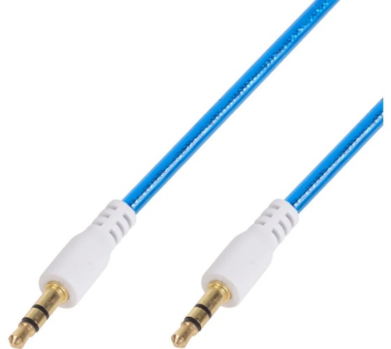 Аудиокабель REXANT 18-4084 AUX 3,5мм, 1м, синий, гелевый