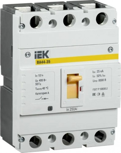 Автоматический выключатель IEK ВА44 35 3п 250А 25кА SVA4410-3-0250