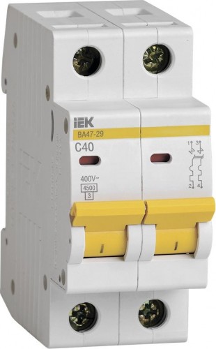 Автоматический выключатель IEK ВА47-29 2Р 40А 4,5кА С MVA20-2-040-C