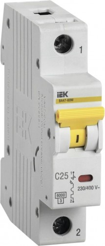 Автоматический выключатель IEK ВА47-60M модульный 1п c 25А 6кА MVA31-1-025-C