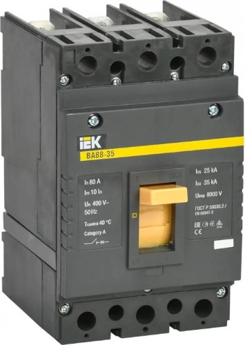 Автоматический выключатель IEK ВА 88-35 3п 80А 35кА SVA30-3-0080