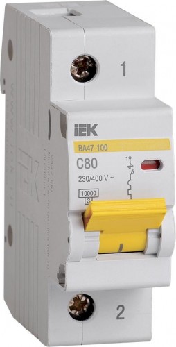 Автоматический выключатель IEK ВА47-100 модульный 1п c 80А 10кА MVA40-1-080-C