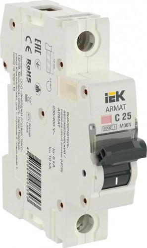 Автоматический выключатель IEK M06N ARMAT модульный 1п c 25А AR-M06N-1-C025
