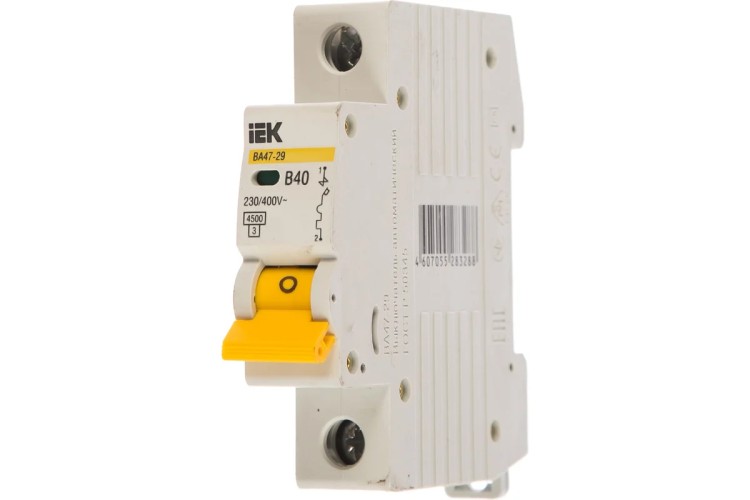 Автоматический выключатель IEK KARAT модульный 1п B 40A 4.5кA BA47-29  MVA20-1-040-B