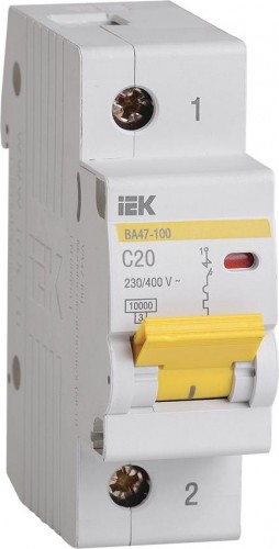 Автоматический выключатель IEK ВА47-100 модульный 1п c 20А 10кА MVA40-1-020-C