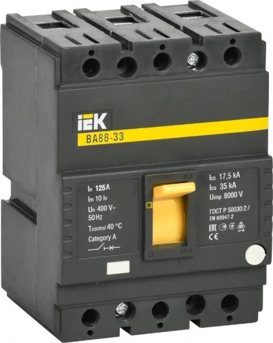 Автоматический выключатель IEK ВА 88-33 3п 125А 35кА SVA20-3-0125