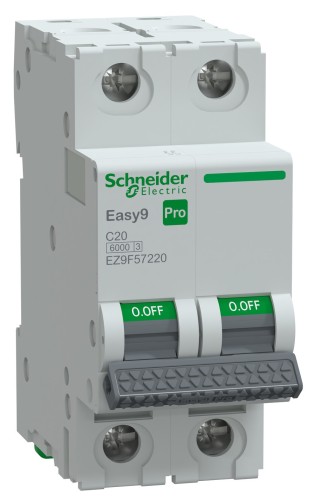 Автоматический выключатель SCHNEIDER ELECTRIC 20А Easy9 Pro 2P C 6 кA EZ9F57220