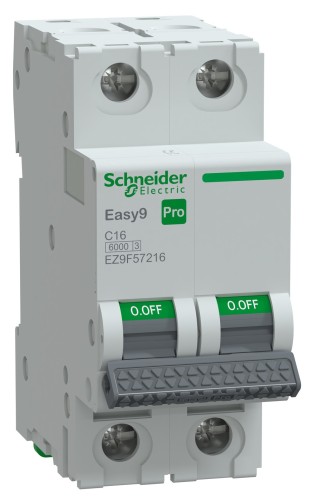 Автоматический выключатель SCHNEIDER ELECTRIC 16А Easy9 Pro 2P C 6 кA EZ9F57216