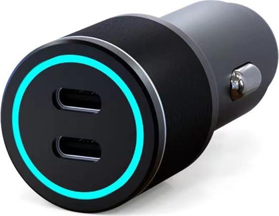 Автомобильное зарядное устройство REXANT 18-2232-5 c двумя портами (USB-C + USB-С) c LED-подсветкой