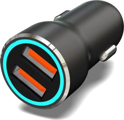 Автомобильное зарядное устройство REXANT 18-2242-5 c двумя портами (USB-A + USB-A) c LED-подсветкой