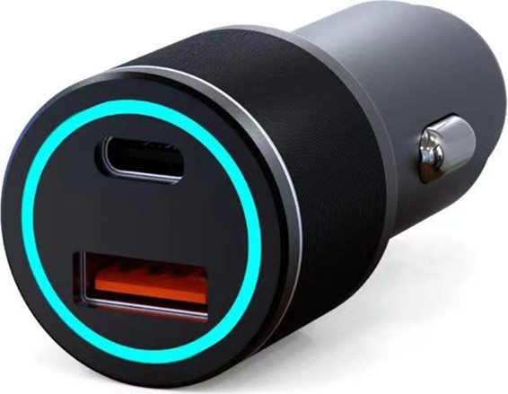 Автомобильное зарядное устройство REXANT 18-2231-5 c двумя портами (USB-C + USB-A) c LED-подсветкой