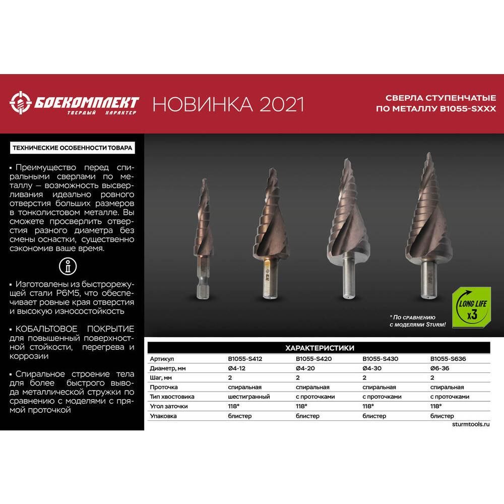 Сверло ступенчатое БОЕКОМПЛЕКТ B1055-S636 - изображение 6