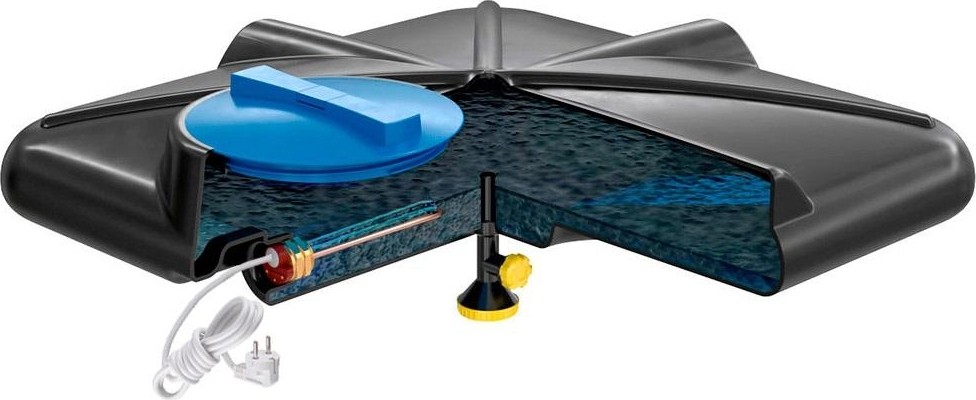 Бак для душа POLIMER GROUP «РОСА» 160л с крышкой и подогревом DRS160S112 - изображение 2