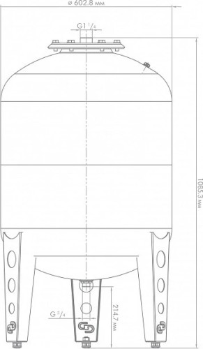 Бак расширительный ДЖИЛЕКС 200 л цилиндрический 7792 - изображение 4