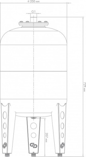 Бак расширительный ДЖИЛЕКС 50 л цилиндрический 7750 - изображение 4