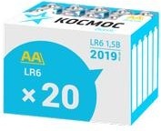 Батарейка КОСМОС LR620BOX (АА) 20 штук в коробке KOCLR620BOX