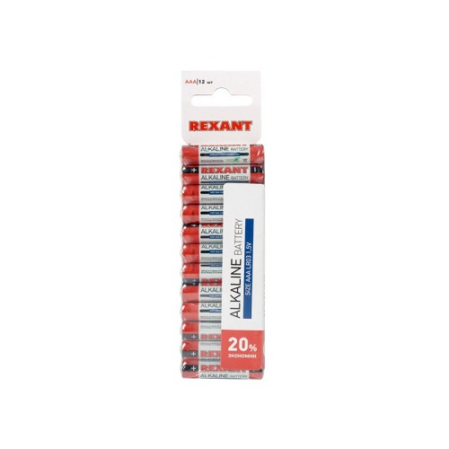 Батарейка REXANT 30-1011 алкалиновая AAA/LR03, 1,5B, 12 шт - изображение 3