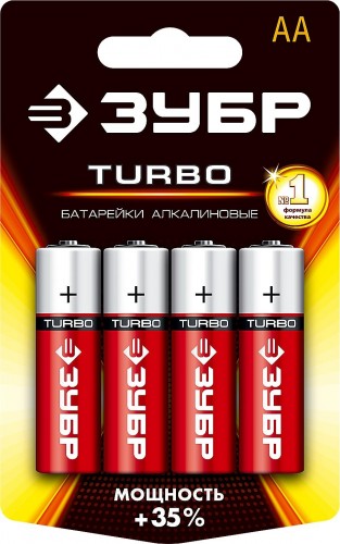 Батарейка ЗУБР Turbo тип AA, 4 шт. 59213-4C_z01 - изображение 2