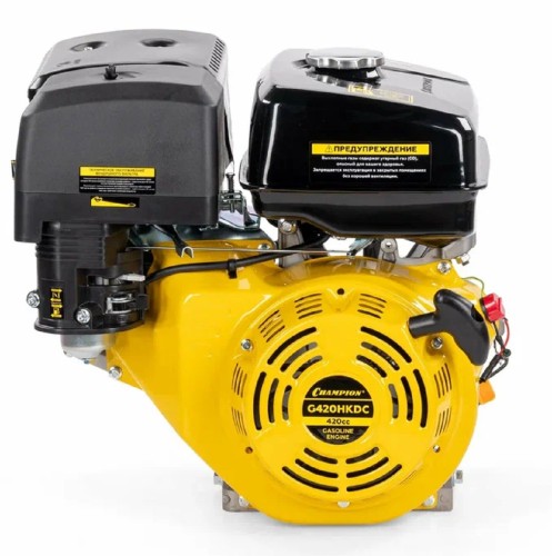 Бензиновый двигатель CHAMPION G420HKDC (15лс/11квт 420см³ 25мм 31кг шпонка, выход 12в/60в