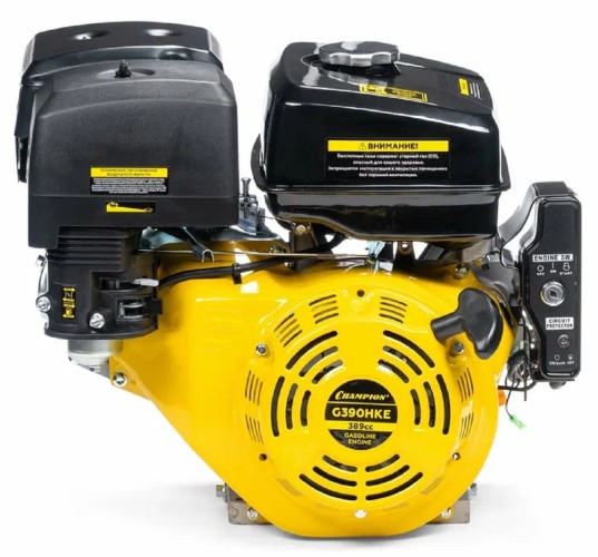 Бензиновый двигатель CHAMPION G390HKE (13лс/9,6квт 389см³ 25,4мм шпонка 33.2кг эл.старте