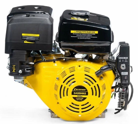 Бензиновый двигатель CHAMPION G420HKE (15лс/11квт, 25 мм, шпонка, эл.стартер)