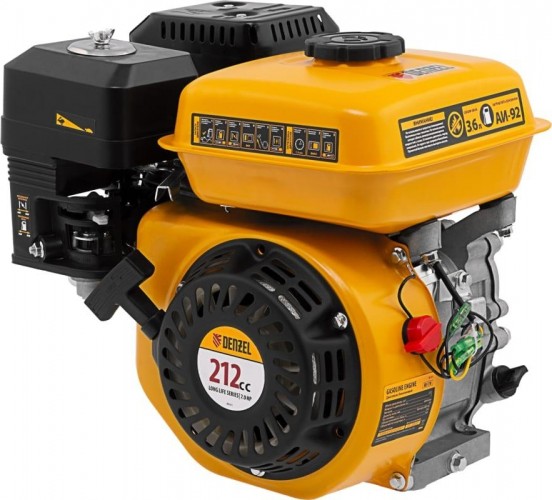 Бензиновый двигатель Denzel RX-17K 7 л.с. вал 19 мм 95101 - изображение 3