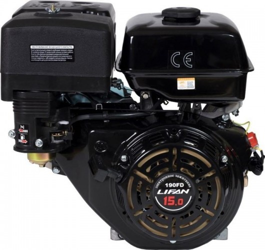 Бензиновый двигатель LIFAN 190FD-11А 15,0 л.с. (вал 25 мм, 11А, электростартер)