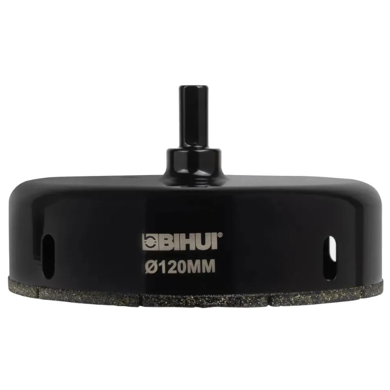 Коронка алмазная по стеклу и керамике BIHUI гальваническая 120 мм DBW120