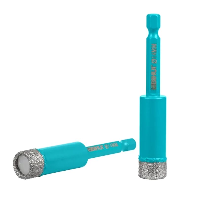 Коронка алмазная по керамограниту BIHUI на дрель, вакуумная пайка 14 мм DBDQ14 - изображение 2