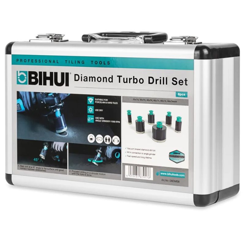 Набор коронок алмазных BIHUI 25/35/40/45/50/68 мм DBDMS6 - изображение 3