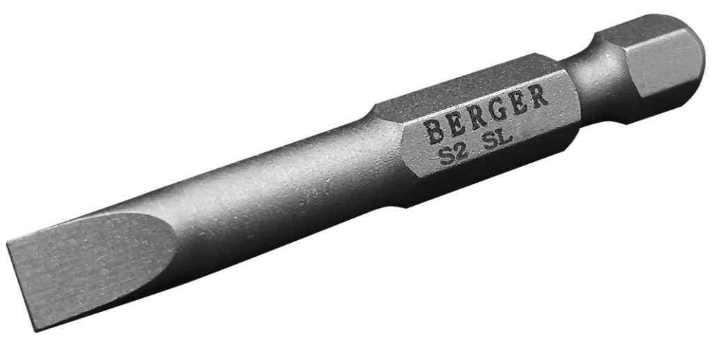 Бита для заворачивания BERGER BG2408 SL0.5*3x50мм, 2 шт., S2