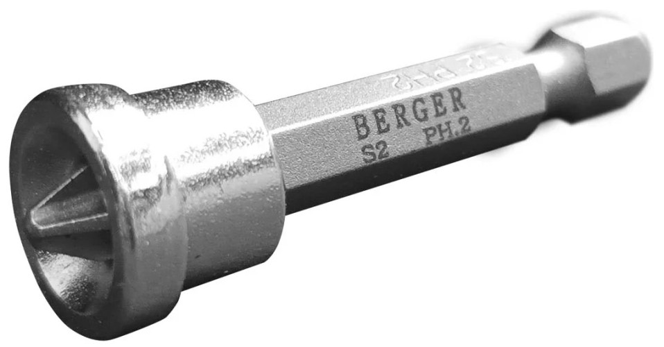 Бита для заворачивания BERGER BG2423 для гипсокартона с ограничителем PH2x50мм, 2 шт.,