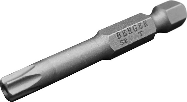 Бита для заворачивания BERGER BG2418 TORX T40Hx50мм c отверстием 2 шт., S2