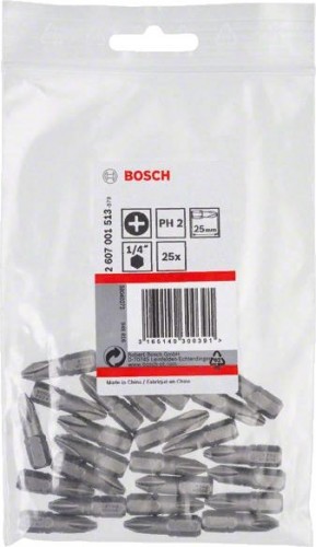 Бита для заворачивания BOSCH Extra Hard 25 мм PH2 25шт 2607001513 - изображение 2