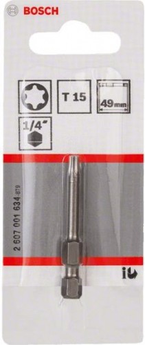Бита для заворачивания BOSCH Extra Hard 49 мм T15 2607001634 - изображение 2