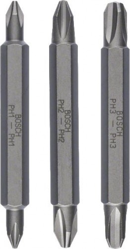Бита для заворачивания BOSCH Extra Hard двусторонняя 60 мм PH/PH 3шт 2607001748