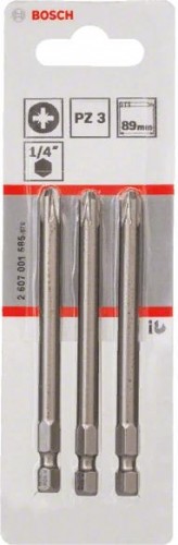 Бита для заворачивания BOSCH Extra Hard 89 мм PZ3 3шт 2607001585 - изображение 2
