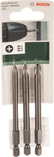 Бита для заворачивания BOSCH 89 ММ PH1/2/3 Extra Hard 3шт xh 2609255966 - изображение 2