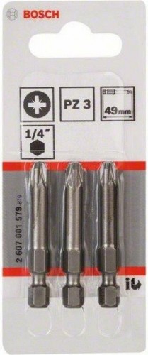 Бита для заворачивания BOSCH РZ3 х 49 мм Extra Hart (3шт) 2607001579 - изображение 2