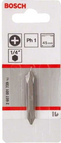 Бита для заворачивания BOSCH Extra Hard двусторонняя 45 мм PH1/PH1 2607001739 - изображение 2