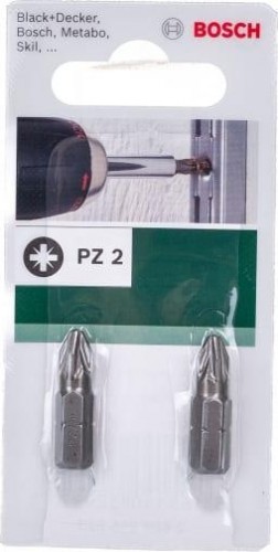 Бита для заворачивания BOSCH 25 ММ PZ2 Extra Hard 2шт xh 2609255923 - изображение 2