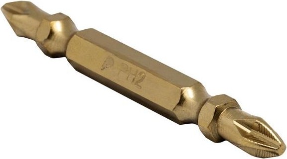 Бита для заворачивания двухстор. ПРАКТИКА TIN  PH2 х PH2 65 мм  Экспер 037-121