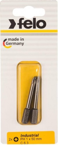 Бита для заворачивания FELO 02201536 крестовая ph 1x50, серия industrial, 2 шт в блисте
